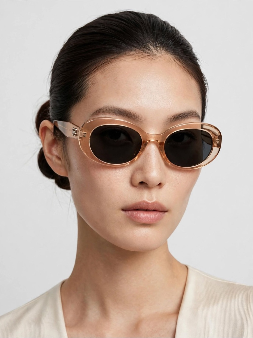 Men's Translucent Amber Round Sunglasses - Unbranded